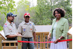 LSC-CyFair President Dr. Audre Levy cuts the ribbon