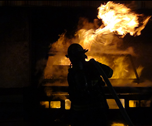 cadet fighting fire