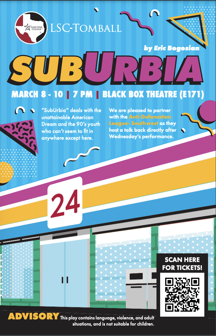 LSCT Drama Department presents "SubUrbia" by Eric Bogosian; March 8, 9, 10 at 7pm
