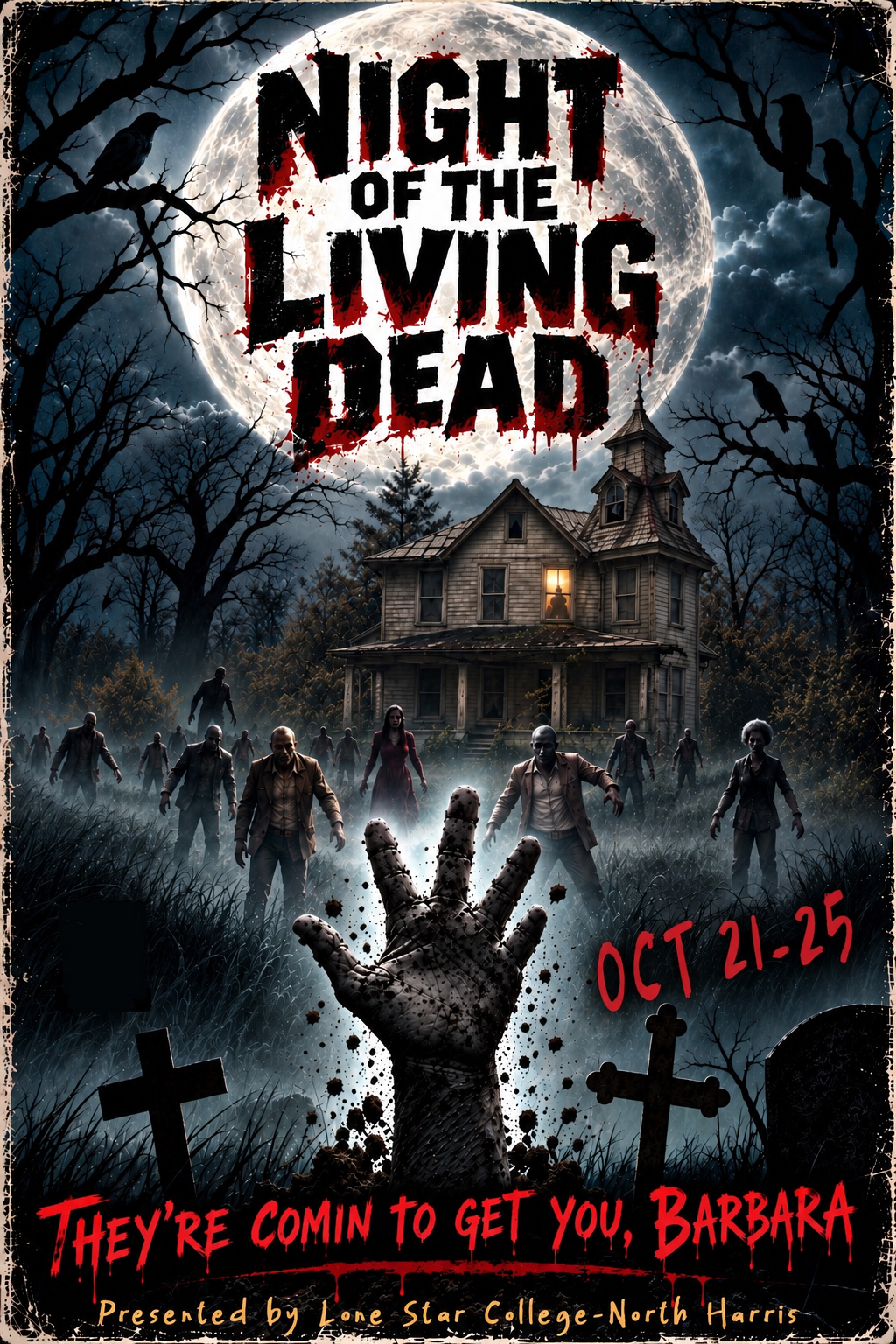 Poster for the upcoming theatre production Night of Living Dead