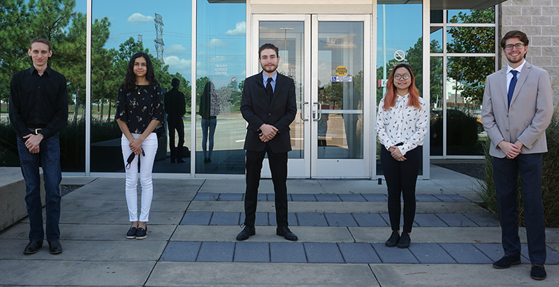 TEAM CALYPSO: John Lentz, Alma Gallardo-Campos, Xavier Shockney (deputy team lead), Minh Thu Nguyen and Kyle Randall (team lead.) 