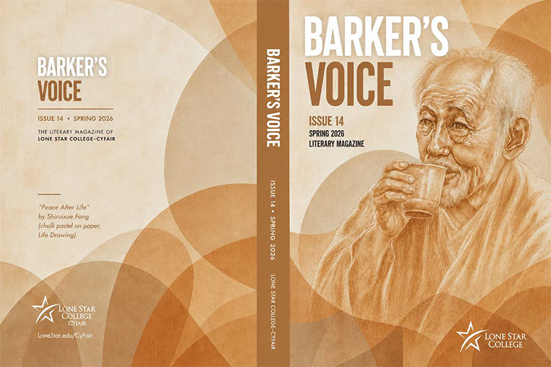 The Barker's Voice - Issue 14, 2026 cover art: "Peace After Life" (chalk pastel on paper) by Shiruixue Fong