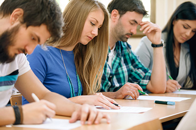 Students taking a test