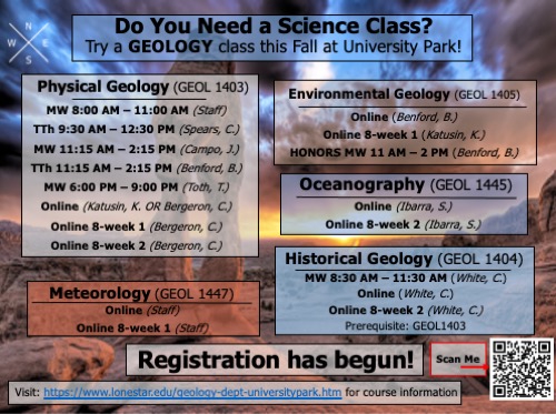 Fall 2022 Geology Course Offerings