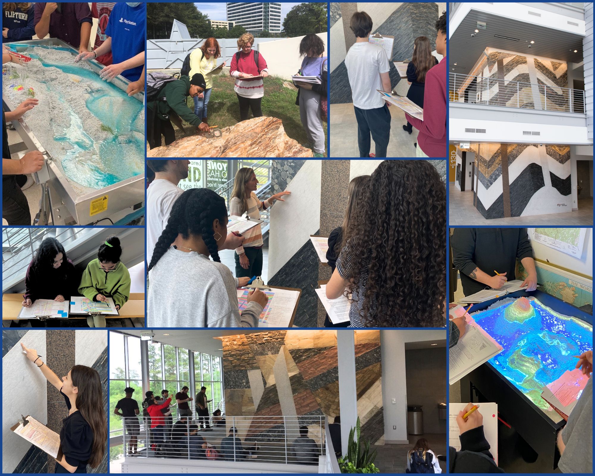 A Photo Collage of Geology Students Learning at LSC-University Park Campus
