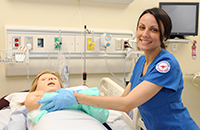 Nursing student in lab