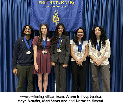 Award-winning officer team: Ahsen Ishtiaq, Jessica, Maya Mantha, Mari Santa Ana and Nermeen Elmetni.