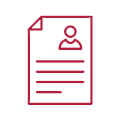 icon of a piece of paper representing a job resume