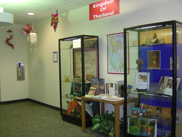 both cases of the Thai display... Thai mobiles hanging in background are fashioned of hand-made paper