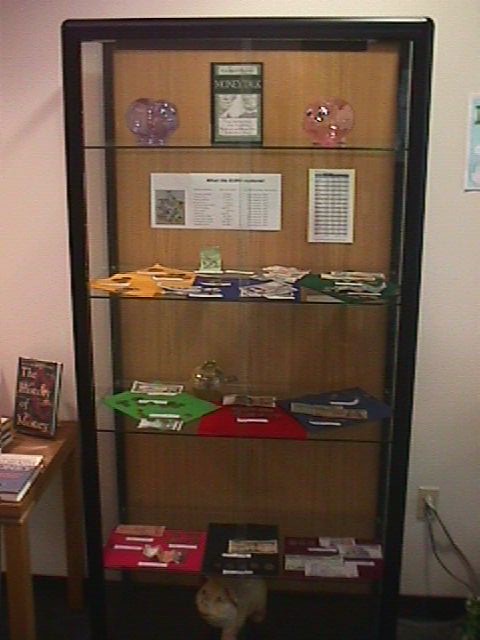featuring piggy banks, conversion charts, a listing of the national currencies the Euro replaced, and the currencies of several countries