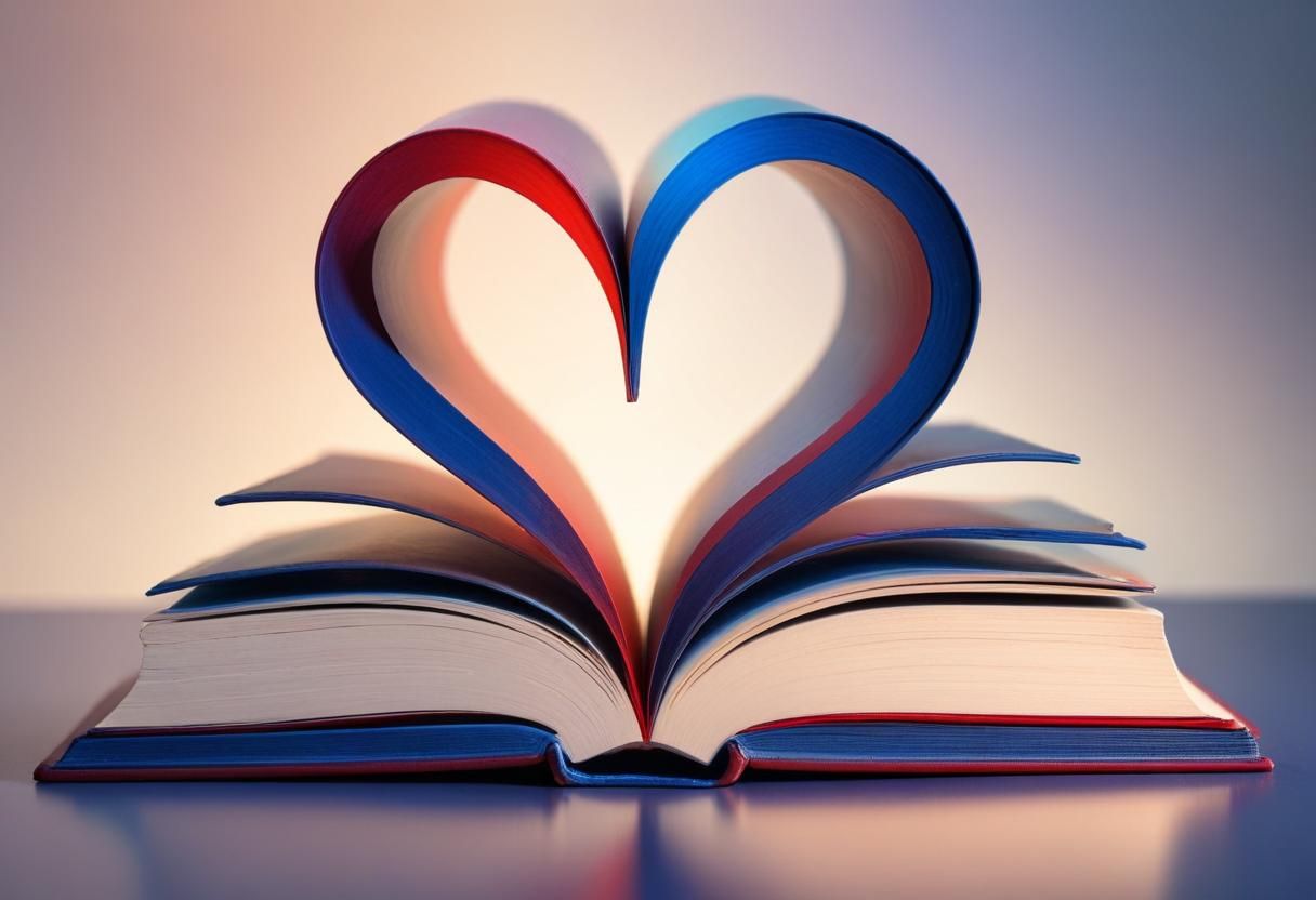 book with pages folded into a heart