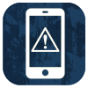 Cell phone icon - opens link to instructions for campus alert signup