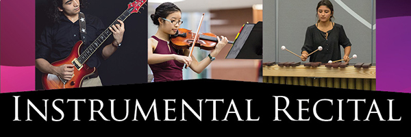 Instrumental Recital Banner Showing Several Student Instrumentalists