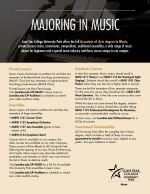 Majoring in Music Flyer: Click for a pdf with information on majoring in music.
