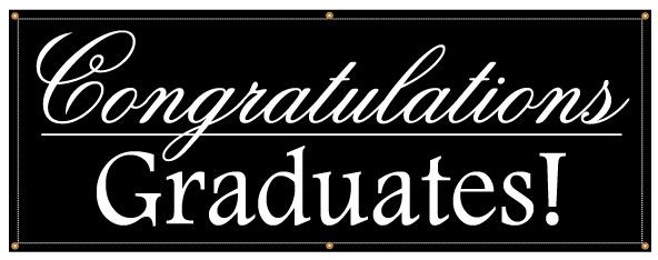 white text on black background reading Congratulations Graduates