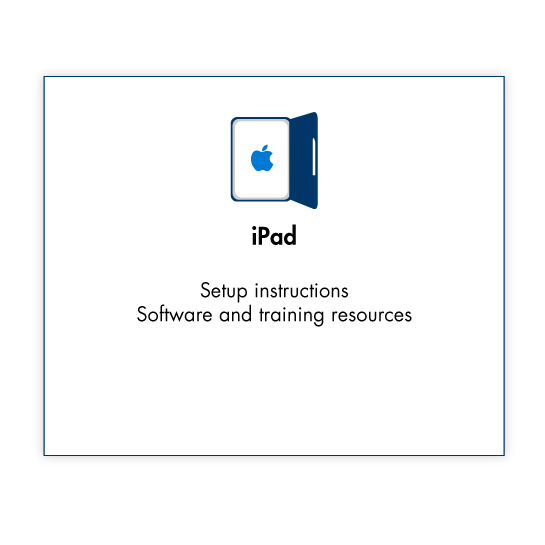 iPad setup instructions, software and training resources