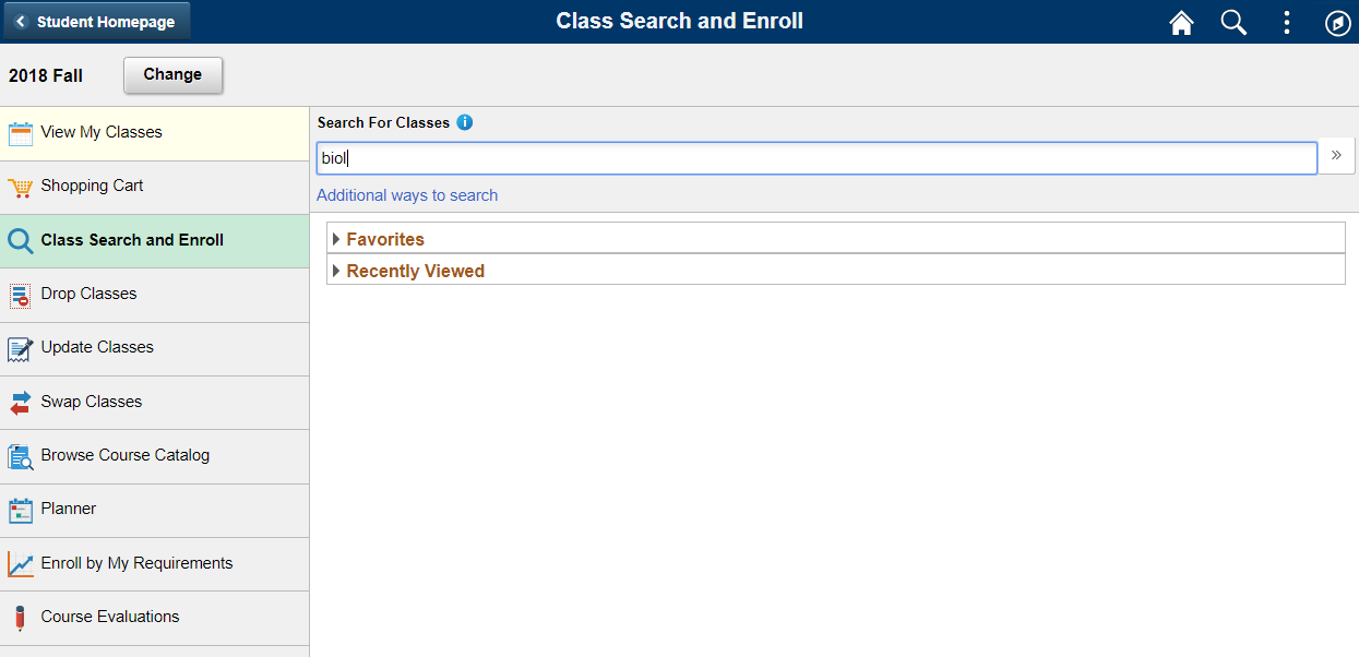 Manage Classes tile