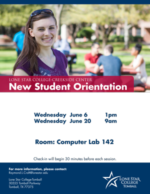 New Student Orientation Creekside Center June