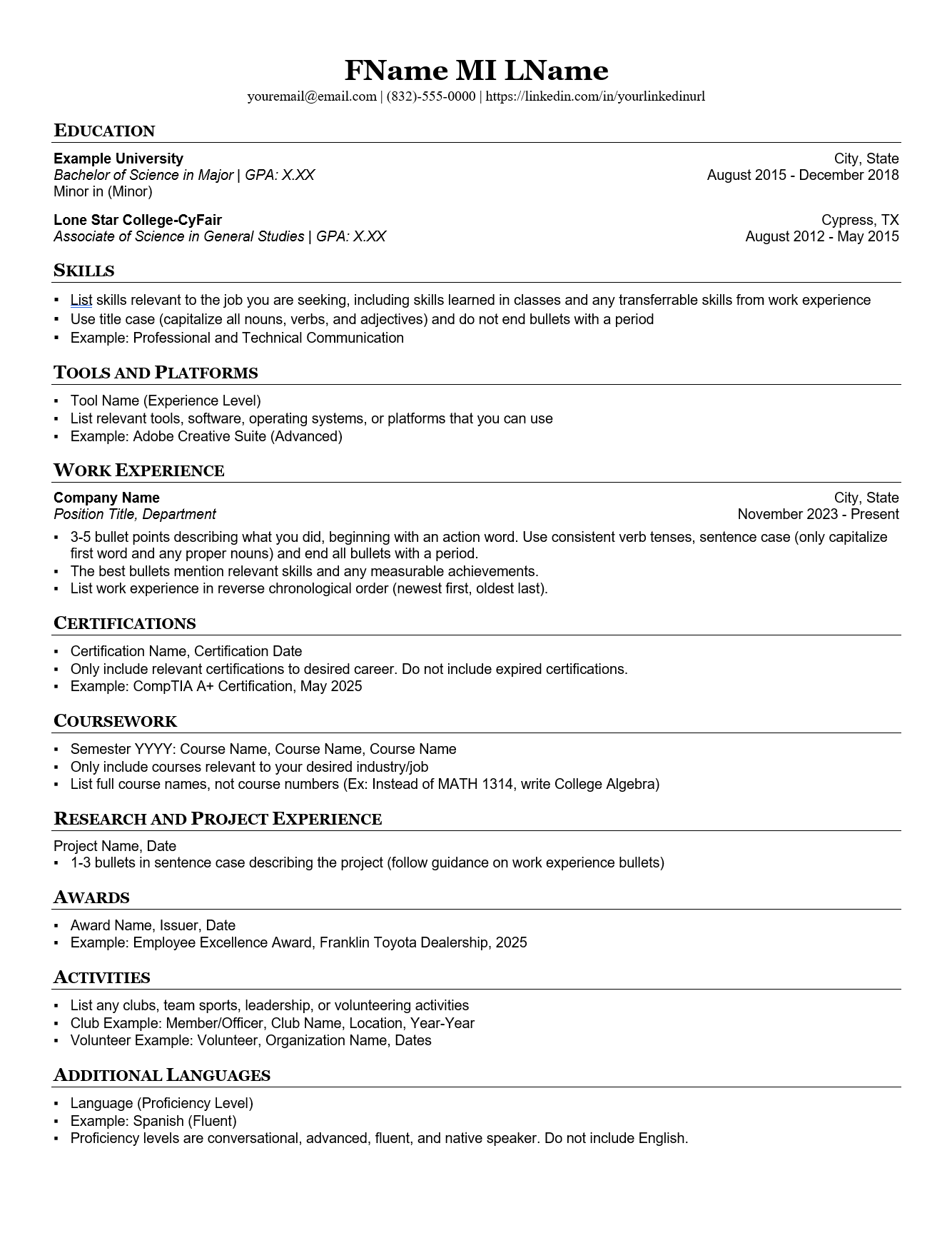 A photo of the resume template - available for download at the bottom of this page