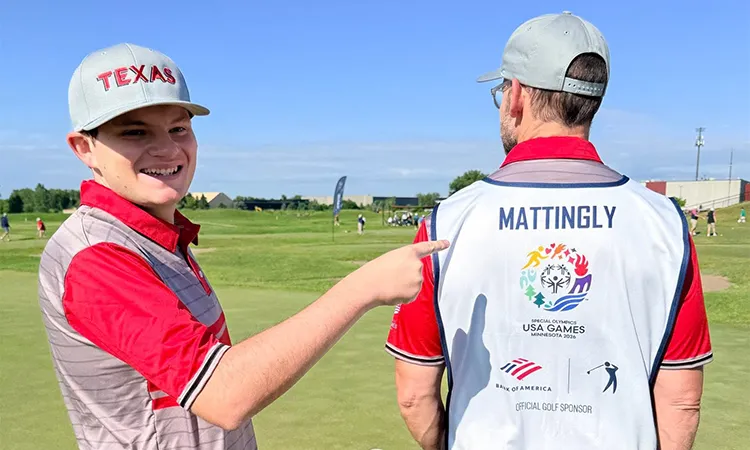 Two students at the Special Olympics