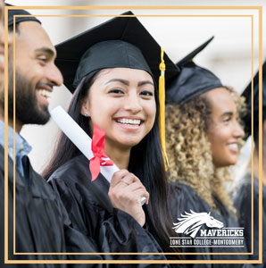 Graduating students holding diploma 