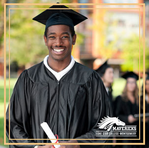 Graduating student holding diploma