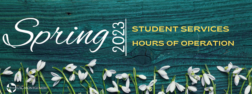 Spring 2023 Hours of Operation green wooden board with white flowers