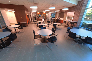 Wide view of the Lone Star College-Kingwood Cafeteria space in the Student Conference Center