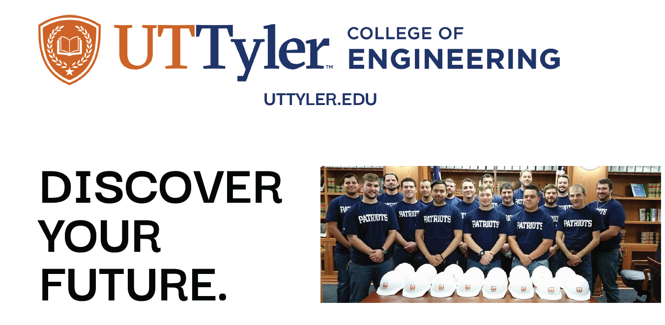 UT Tyler College of Engineering Discover Your Future Graphic