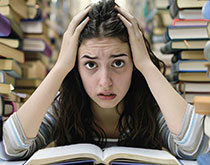 Student overwhelmed by studying