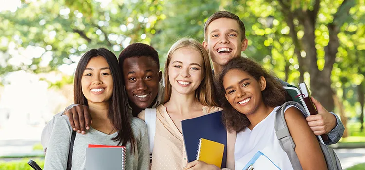 Smiling college students