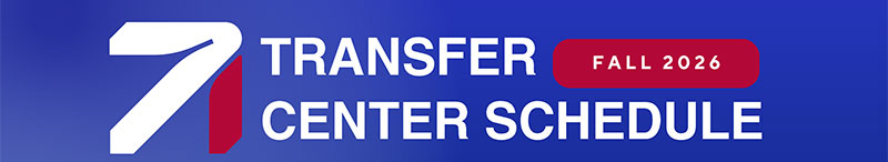 Fall 2026 Transfer Center Schedule