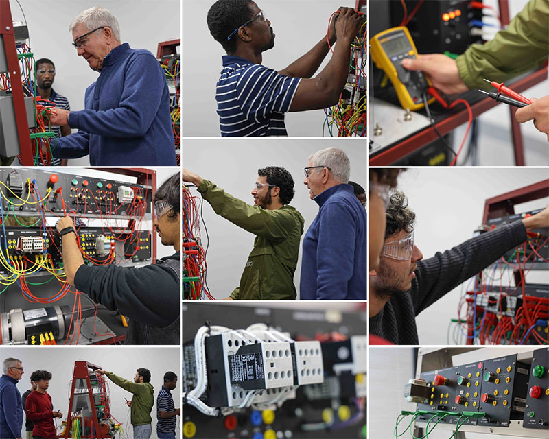Photo Collage of Students and Teacher in Energy Systems Technology Lab at LSC-University Park