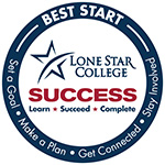 Best Start: Set a Goal, Make a Plan, Get Connected, Stay Informed. (Lone Star College Success logo: Learn, Succeed, Complete)
