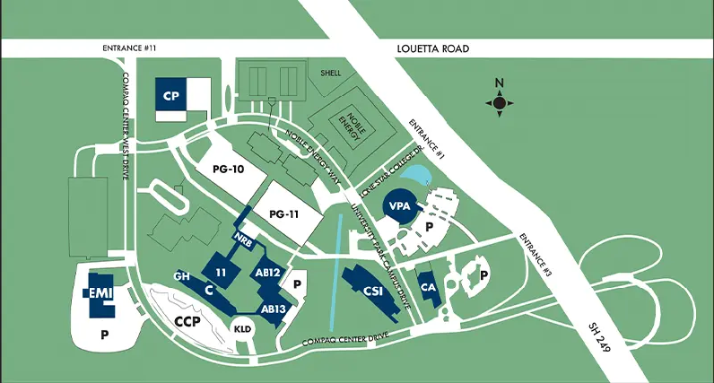 Building C is in the south side of the complex near the south parking lot