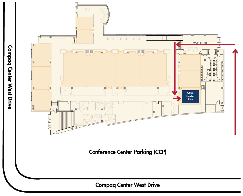 Conference Center Building with Office Number 3 on the South Side of the building