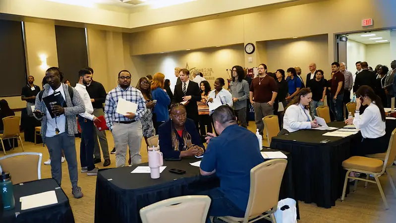 networking event with lots of people gathered 