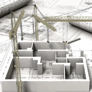 3D render of a building layout
