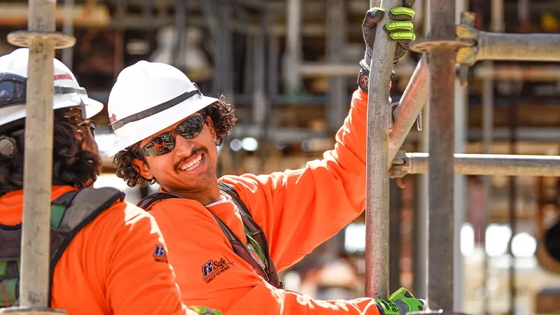 Smiling Brock worker