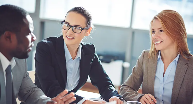 happy business people talking