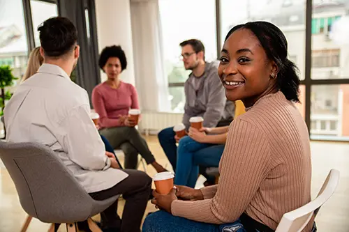 students group talking