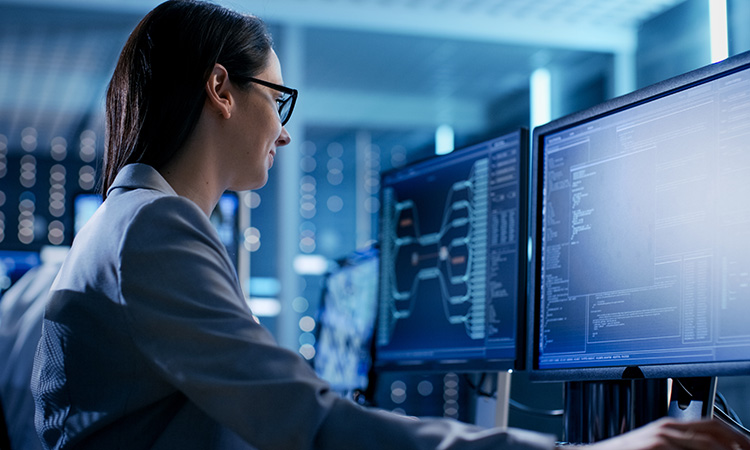 woman working at computer