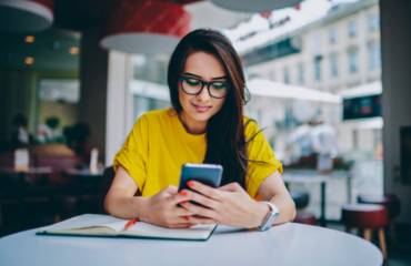 Girl looking at her phone