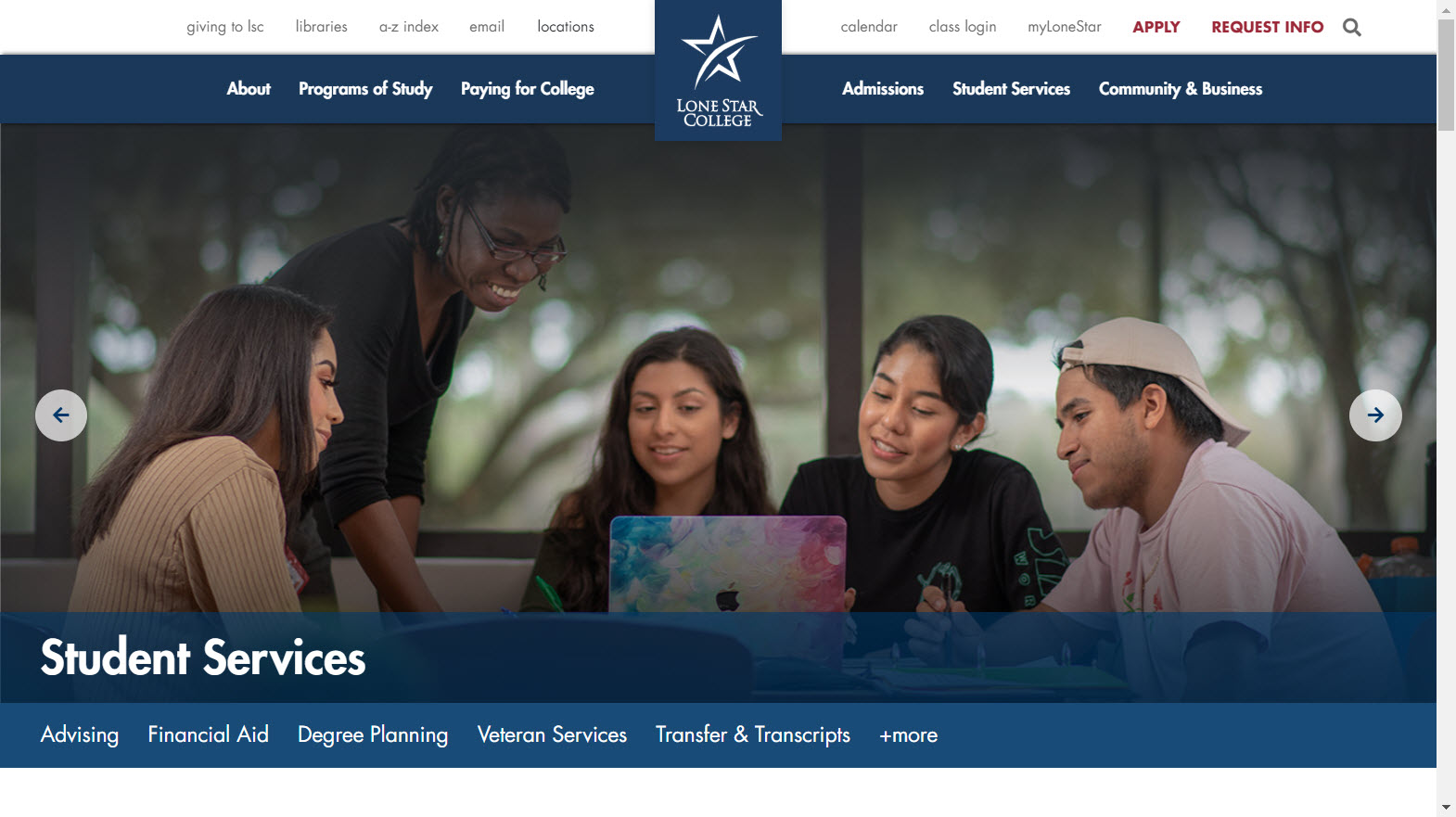 screenshot of header