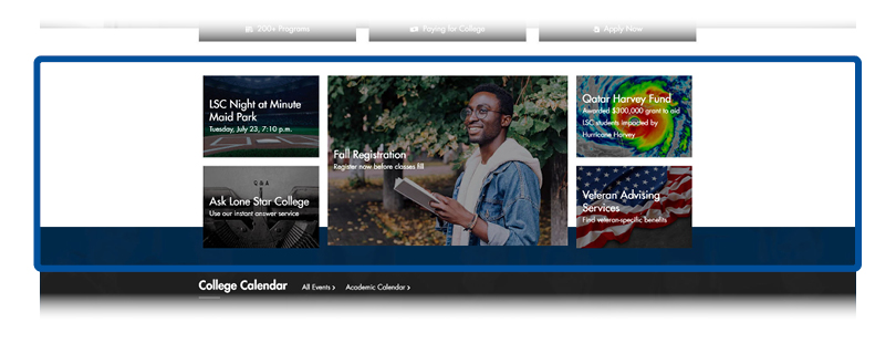 screenshot of features section