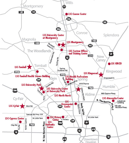 Lone Star Colleges Location Maps