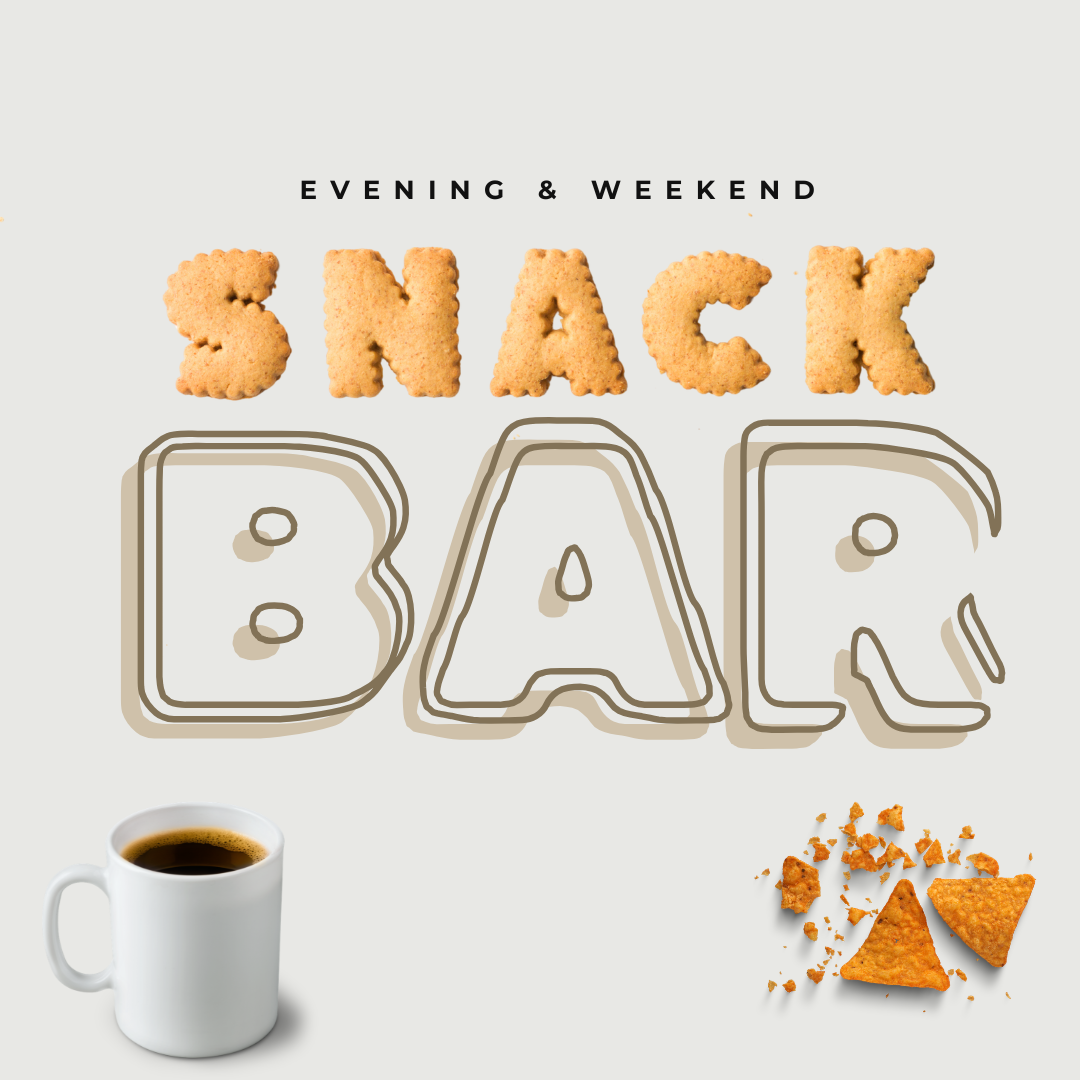 Snack bar with chips and coffee