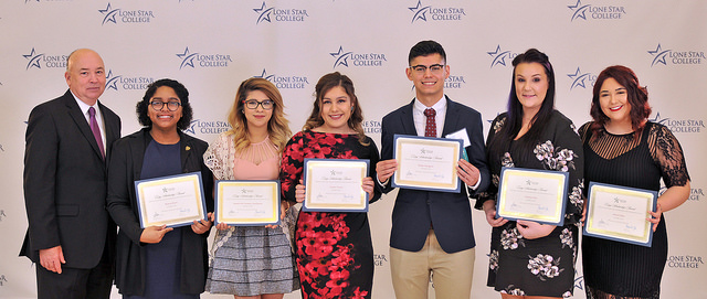 Pictured are winners of the Lone Star College Foundation student essay contest