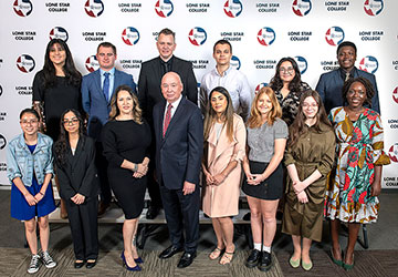 Group of Students and the Chancellor of Lone Star College