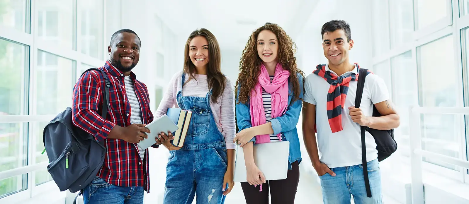 Group of Students in front of a window